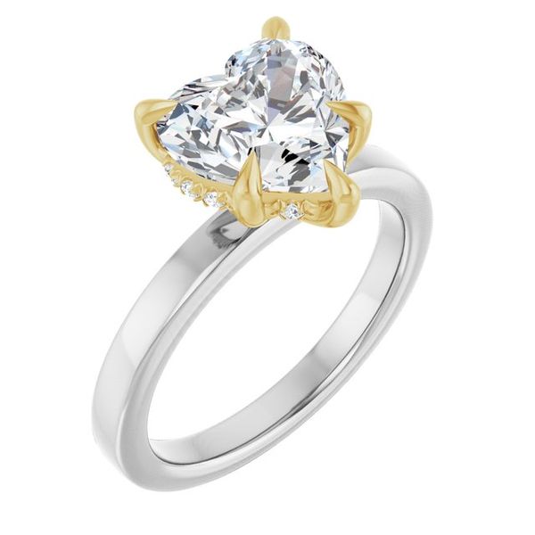 Claw-Prong Hidden Halo-Style Engagement Ring