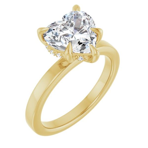 Claw-Prong Hidden Halo-Style Engagement Ring