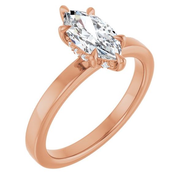 Claw-Prong Hidden Halo-Style Engagement Ring