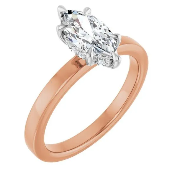 Claw-Prong Hidden Halo-Style Engagement Ring