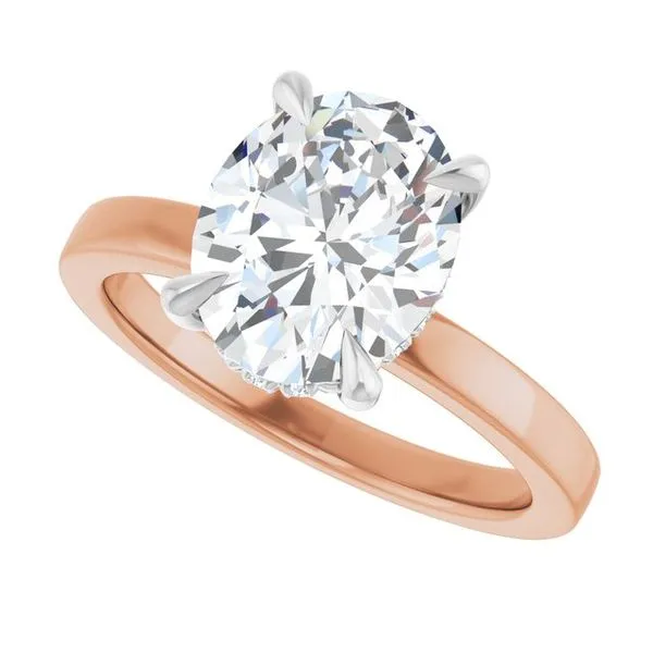 Claw-Prong Hidden Halo-Style Engagement Ring Image 5 Hudson Valley Goldsmith New Paltz, NY