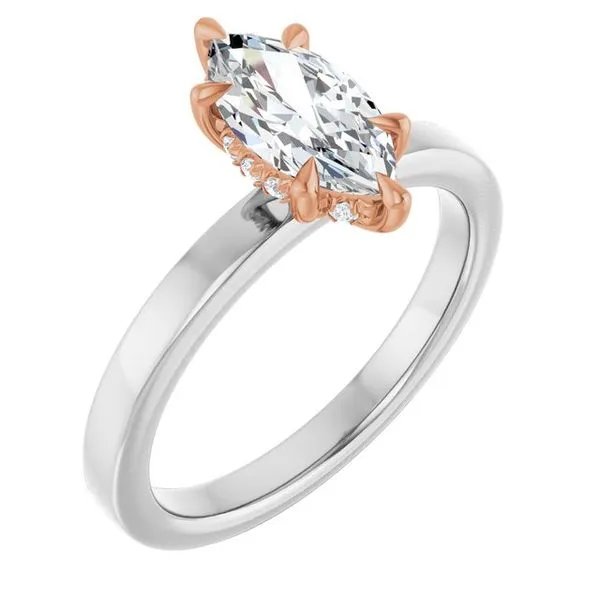 Claw-Prong Hidden Halo-Style Engagement Ring Ocean View Jewelers Millville, DE