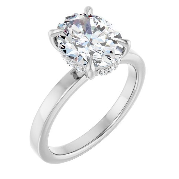 Claw-Prong Hidden Halo-Style Engagement Ring