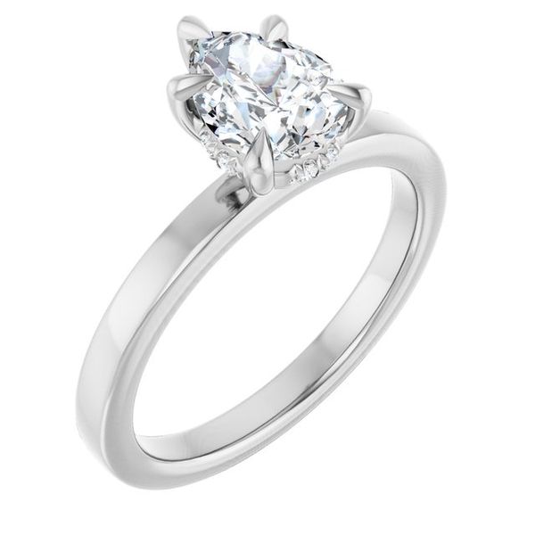 Claw-Prong Hidden Halo-Style Engagement Ring