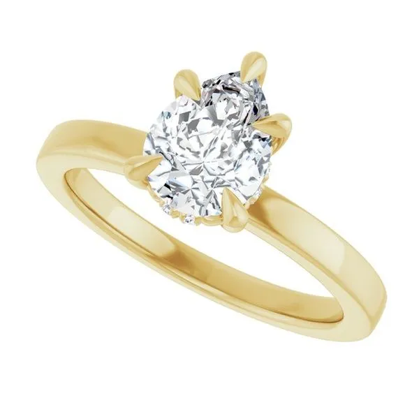 Claw-Prong Hidden Halo-Style Engagement Ring Image 5 Hudson Valley Goldsmith New Paltz, NY