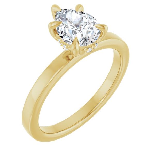 Claw-Prong Hidden Halo-Style Engagement Ring