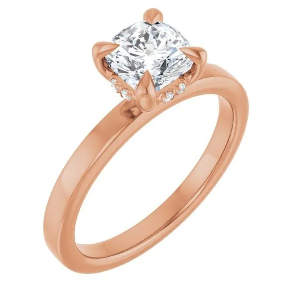 Claw-Prong Hidden Halo-Style Engagement Ring