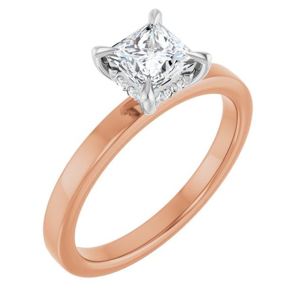 Claw-Prong Hidden Halo-Style Engagement Ring