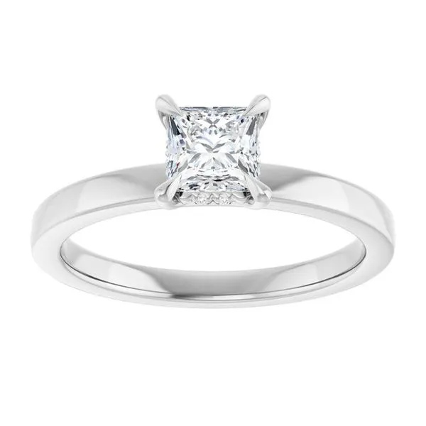 Claw-Prong Hidden Halo-Style Engagement Ring Image 3 J. West Jewelers Round Rock, TX