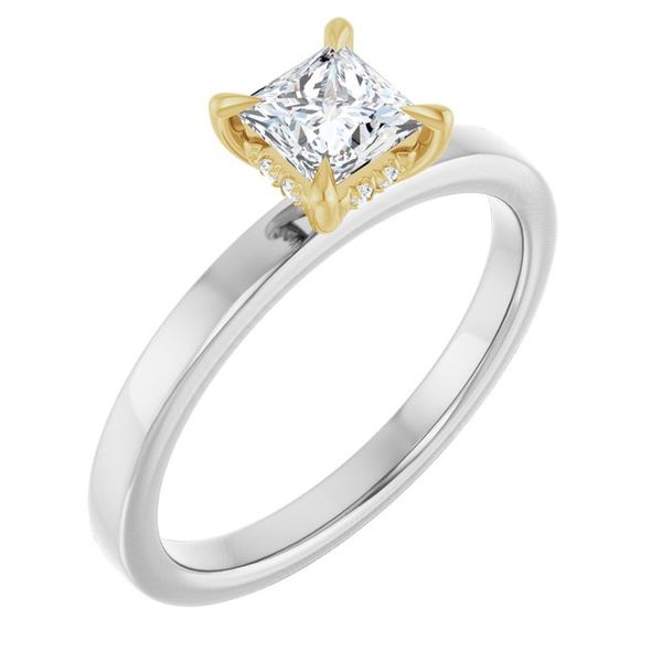 Claw-Prong Hidden Halo-Style Engagement Ring