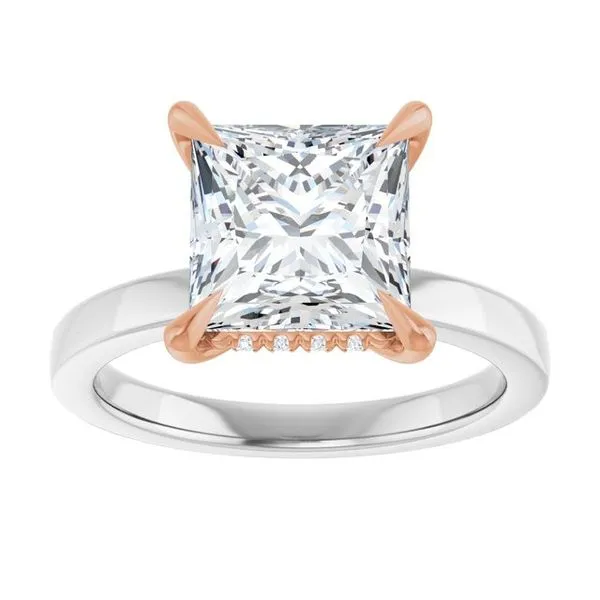 Claw-Prong Hidden Halo-Style Engagement Ring Image 3 Hudson Valley Goldsmith New Paltz, NY