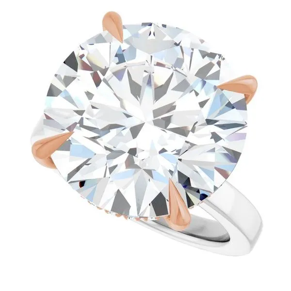 Claw-Prong Hidden Halo-Style Engagement Ring Image 5 Hudson Valley Goldsmith New Paltz, NY