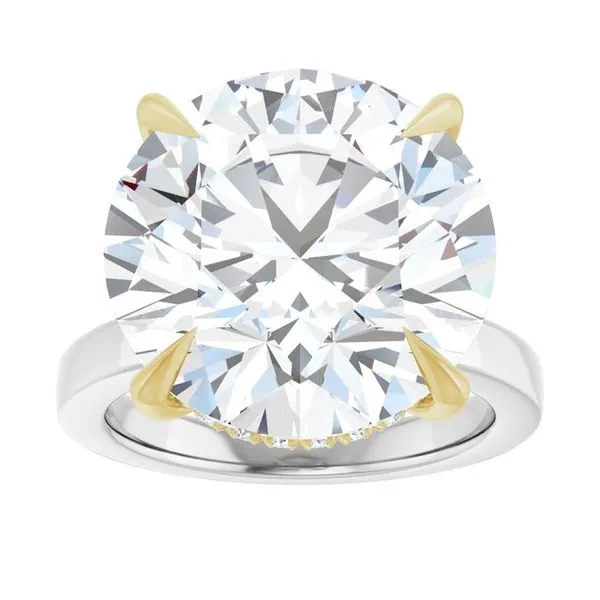 Claw-Prong Hidden Halo-Style Engagement Ring Image 3 Hudson Valley Goldsmith New Paltz, NY