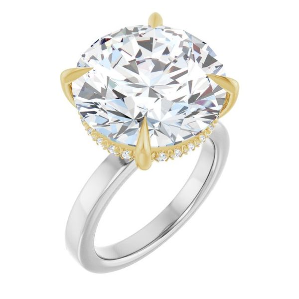 Claw-Prong Hidden Halo-Style Engagement Ring