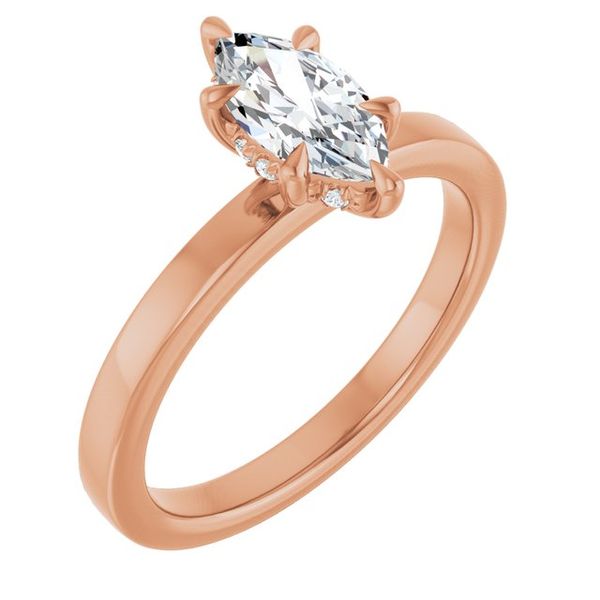 Claw-Prong Hidden Halo-Style Engagement Ring