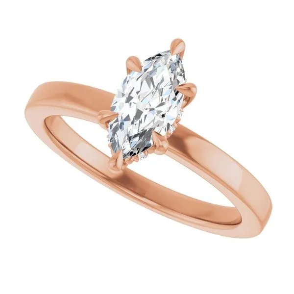 Claw-Prong Hidden Halo-Style Engagement Ring Image 5 Hudson Valley Goldsmith New Paltz, NY