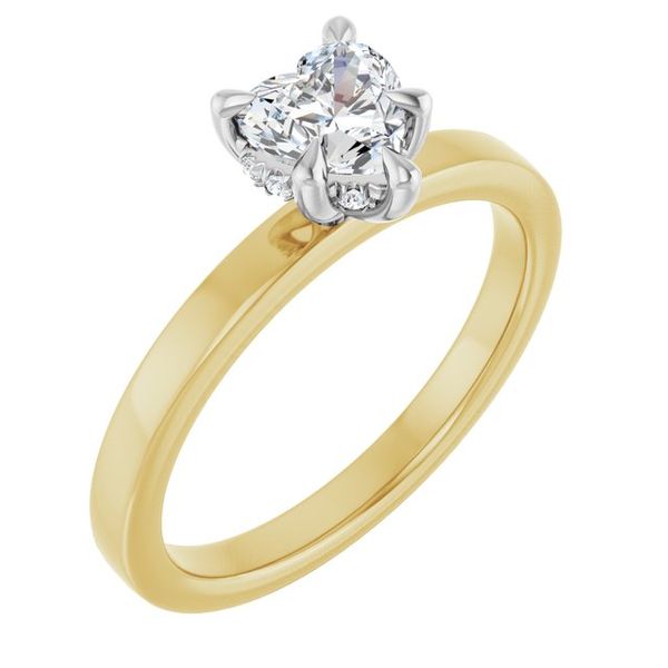Claw-Prong Hidden Halo-Style Engagement Ring