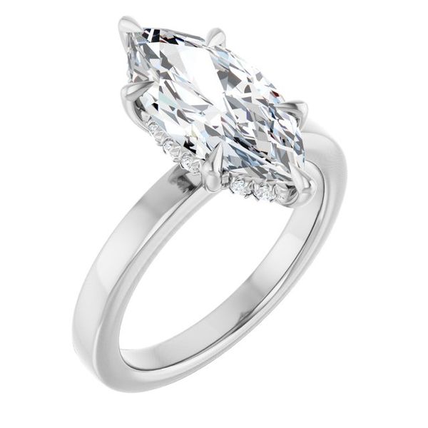 Claw-Prong Hidden Halo-Style Engagement Ring