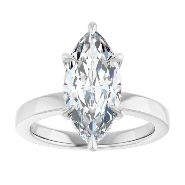 Claw-Prong Hidden Halo-Style Engagement Ring Image 3 Don's Jewelry & Design Washington, IA