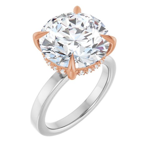 Claw-Prong Hidden Halo-Style Engagement Ring