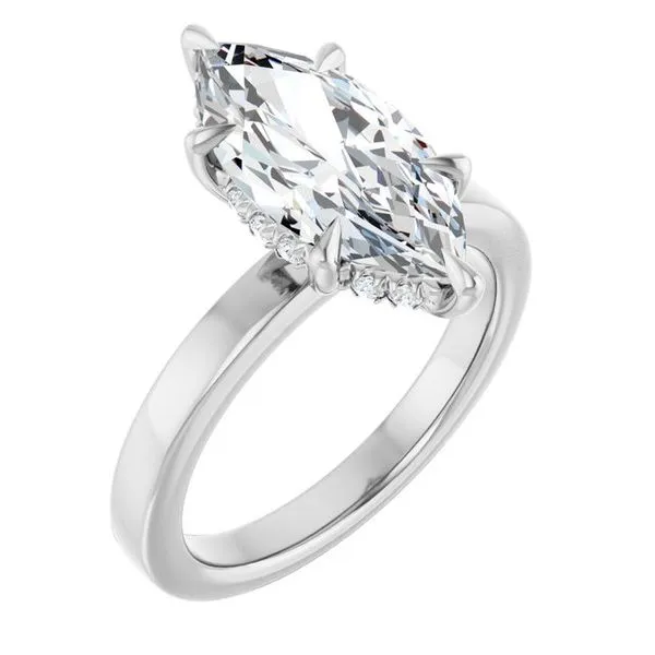 Claw-Prong Hidden Halo-Style Engagement Ring Arezzo Jewelers Elmwood Park, IL