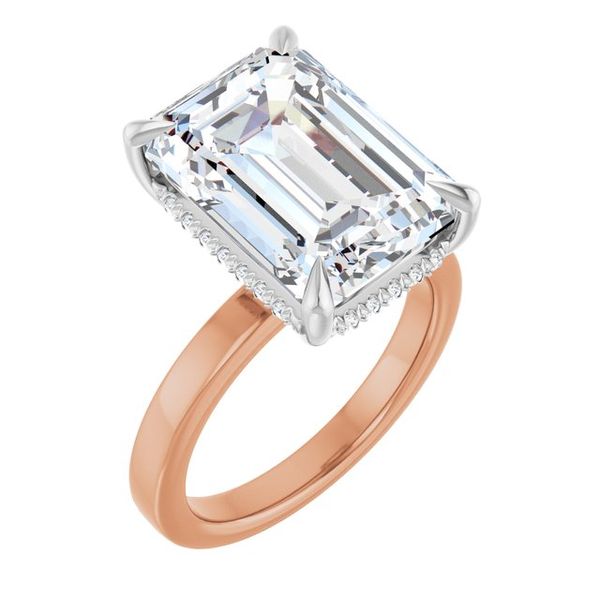 Claw-Prong Hidden Halo-Style Engagement Ring