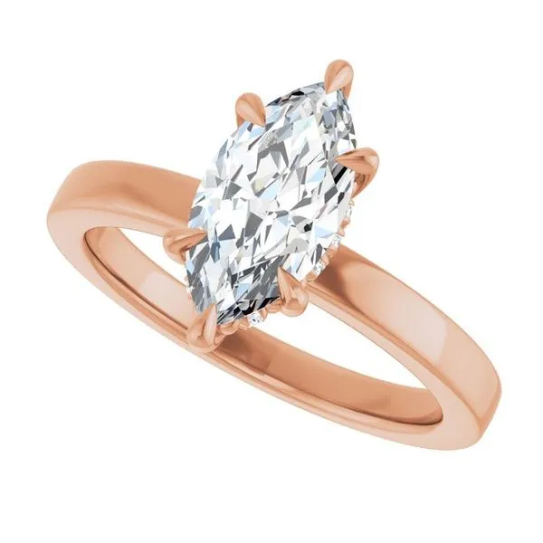 Claw-Prong Hidden Halo-Style Engagement Ring Image 5 Hudson Valley Goldsmith New Paltz, NY