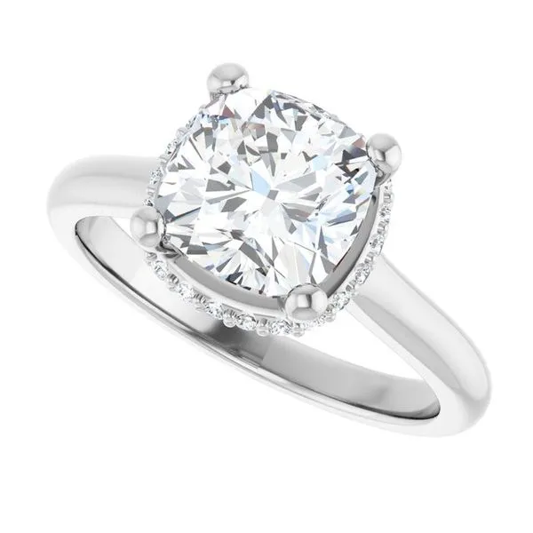 Hidden Halo-Style Engagement Ring Image 5 Hudson Valley Goldsmith New Paltz, NY