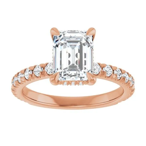 Claw-Prong Hidden Halo-Style Engagement Ring Image 3 Northwood Jewelers Northwood, OH