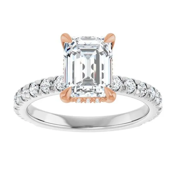 Claw-Prong Hidden Halo-Style Engagement Ring Image 3 JF Jones Jewelers Rochester, NY