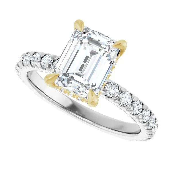 Claw-Prong Hidden Halo-Style Engagement Ring Image 5 Hudson Valley Goldsmith New Paltz, NY