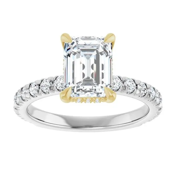 Claw-Prong Hidden Halo-Style Engagement Ring Image 3 J. West Jewelers Round Rock, TX