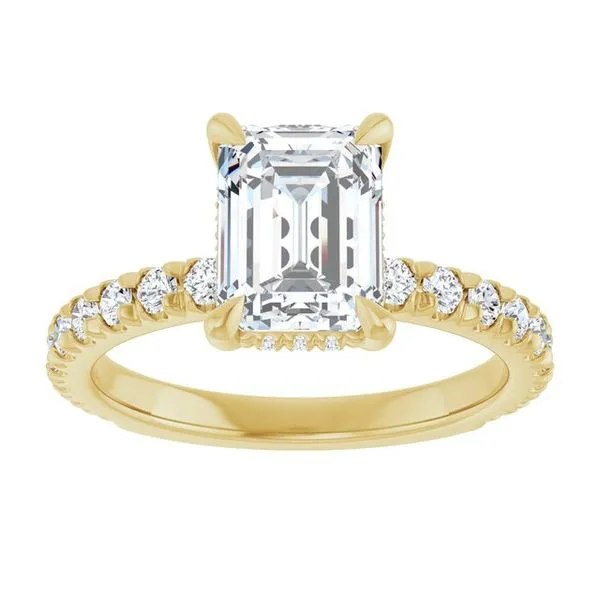 Claw-Prong Hidden Halo-Style Engagement Ring Image 3 J. West Jewelers Round Rock, TX