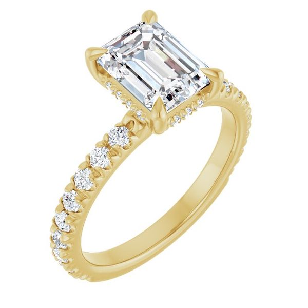 Claw-Prong Hidden Halo-Style Engagement Ring