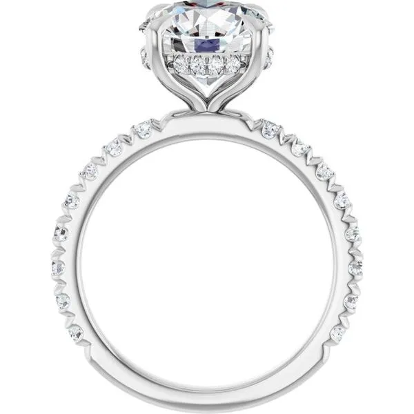 Claw-Prong Hidden Halo-Style Engagement Ring Image 2 Don's Jewelry & Design Washington, IA