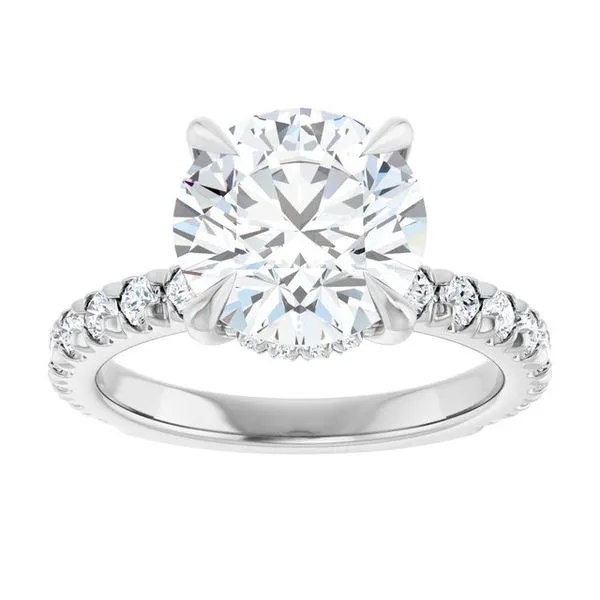 Claw-Prong Hidden Halo-Style Engagement Ring Image 3 JF Jones Jewelers Rochester, NY