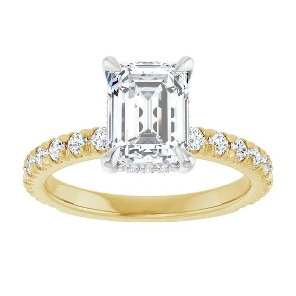 Claw-Prong Hidden Halo-Style Engagement Ring Image 3 Northwood Jewelers Northwood, OH