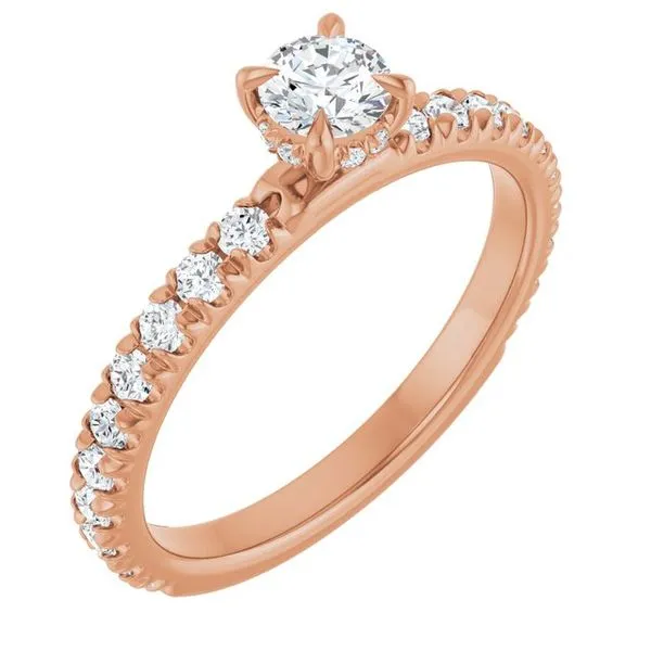 Claw-Prong Hidden Halo-Style Engagement Ring J. West Jewelers Round Rock, TX