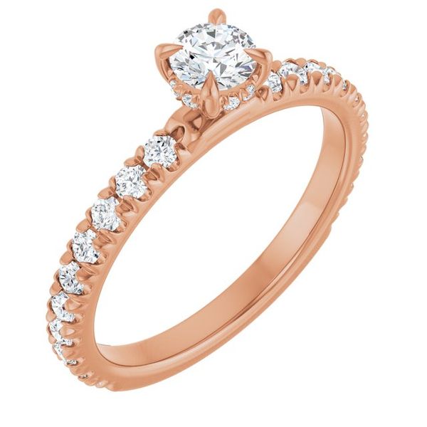 Claw-Prong Hidden Halo-Style Engagement Ring