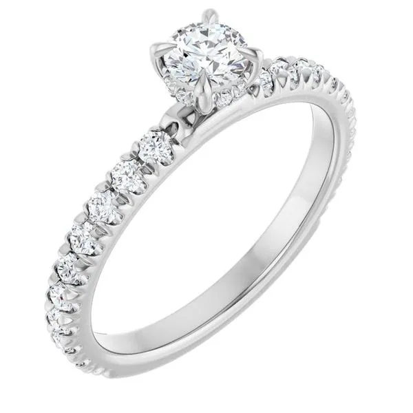 Claw-Prong Hidden Halo-Style Engagement Ring Hudson Valley Goldsmith New Paltz, NY