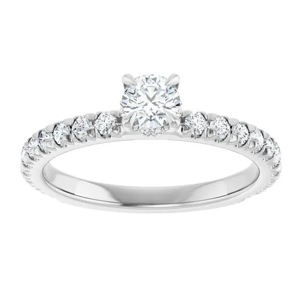 Claw-Prong Hidden Halo-Style Engagement Ring Image 3 JF Jones Jewelers Rochester, NY