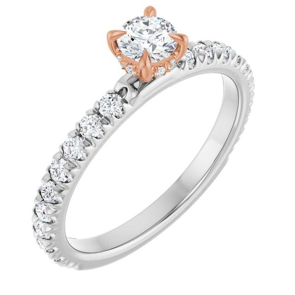 Claw-Prong Hidden Halo-Style Engagement Ring