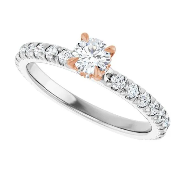 Claw-Prong Hidden Halo-Style Engagement Ring Image 5 J. West Jewelers Round Rock, TX