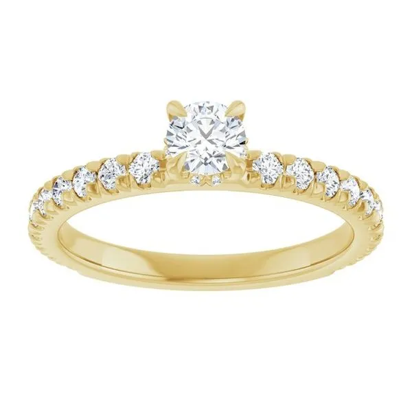 Claw-Prong Hidden Halo-Style Engagement Ring Image 3 J. West Jewelers Round Rock, TX