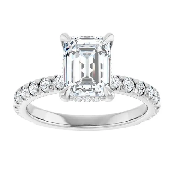 Claw-Prong Hidden Halo-Style Engagement Ring Image 3 Clater Jewelers Louisville, KY