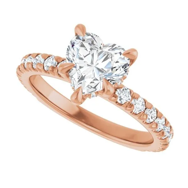 Claw-Prong Hidden Halo-Style Engagement Ring Image 5 Hudson Valley Goldsmith New Paltz, NY