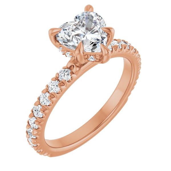 Claw-Prong Hidden Halo-Style Engagement Ring