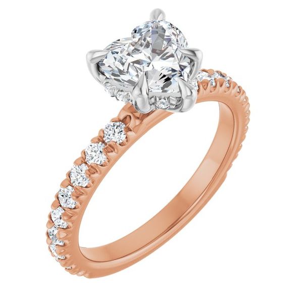 Claw-Prong Hidden Halo-Style Engagement Ring