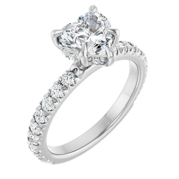Claw-Prong Hidden Halo-Style Engagement Ring JF Jones Jewelers Rochester, NY