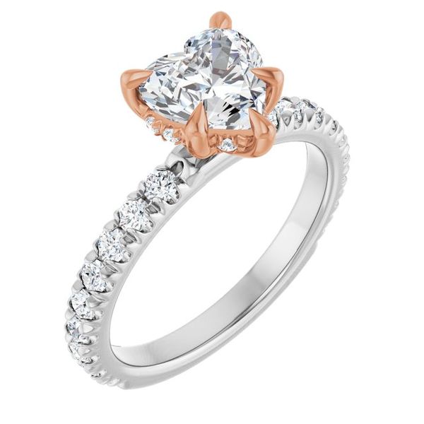 Claw-Prong Hidden Halo-Style Engagement Ring